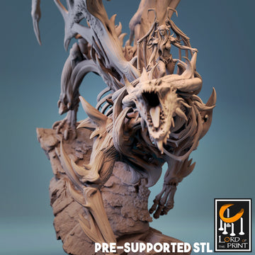 Undead Dragon Miniature | Tabletop RPG Miniature | Rescale Miniature | Roleplaying 3D Printed Fantasy Mini - 3DPrintDen