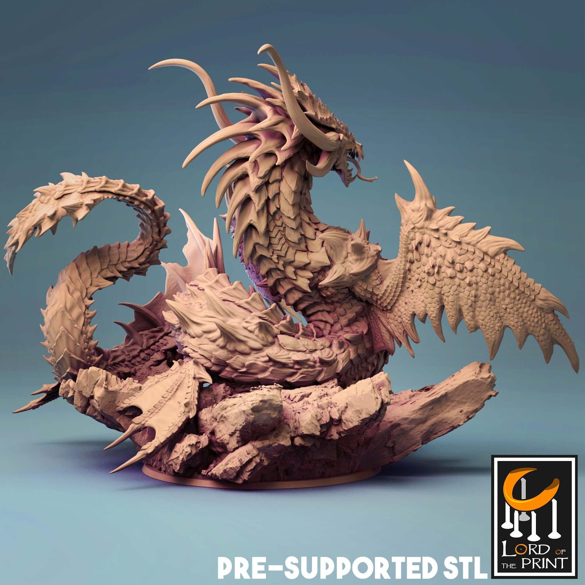 Leviathan Miniature | Tabletop RPG Miniature | Rescale Miniature | Roleplaying 3D Printed Fantasy Mini - 3DPrintDen