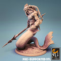 Sea Triton Miniature | Tabletop RPG Miniature | Rescale Miniature | Roleplaying 3D Printed Fantasy Mini - 3DPrintDen