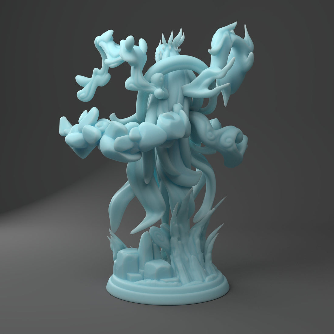 Genasi Queen Miniature | Twin Goddess Miniatures | Tabletop RPG Miniature | Roleplaying 3D Printed Fantasy Mini - 3DPrintDen