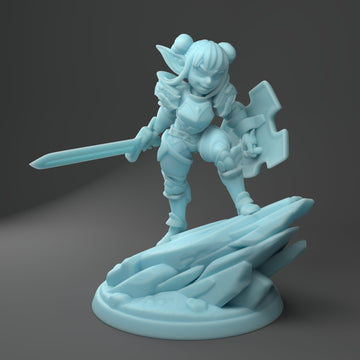 Goblin Paladin Miniature | Twin Goddess Miniatures | Tabletop RPG Miniature | Roleplaying 3D Printed Fantasy Mini - 3DPrintDen