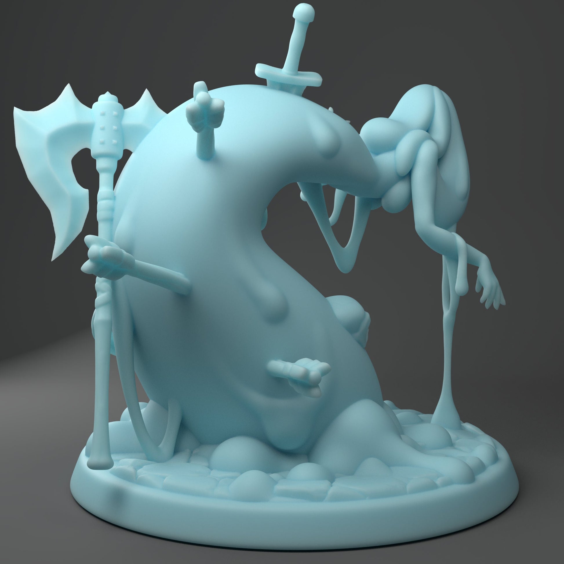 Slime Girl Miniature | Twin Goddess Miniatures | Tabletop RPG Miniature | Roleplaying 3D Printed Fantasy Mini - 3DPrintDen