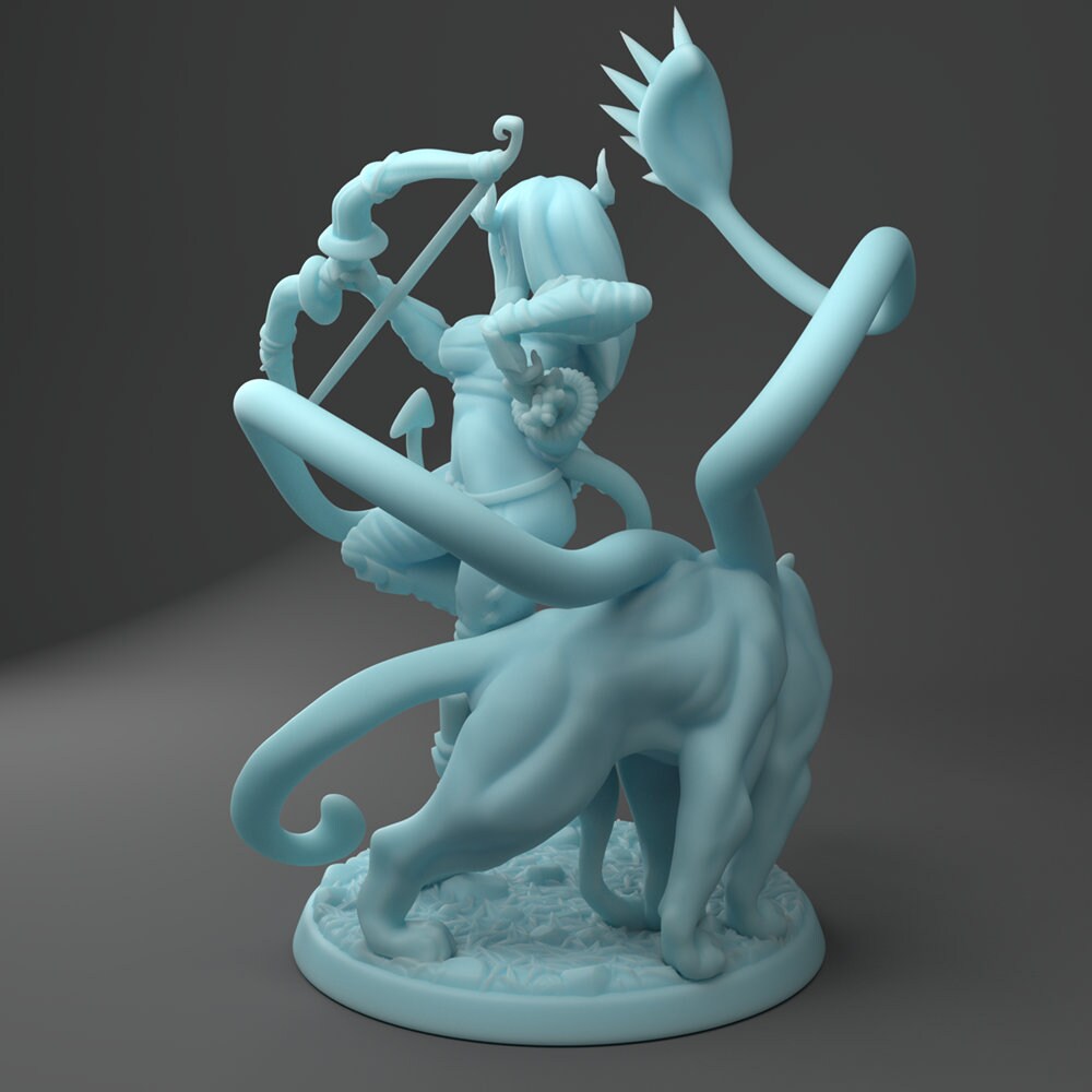 Tiefling Ranger Miniature | Twin Goddess Miniatures | Tabletop RPG Miniature | Roleplaying 3D Printed Fantasy Mini - 3DPrintDen