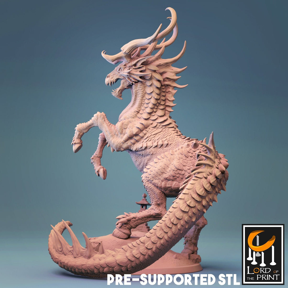 Kirin Miniature | Tabletop RPG Miniature | Rescale Miniature | Roleplaying 3D Printed Fantasy Mini - 3DPrintDen