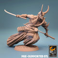 Samurai Miniature | Tabletop RPG Miniature | Rescale Miniature | Roleplaying 3D Printed Fantasy Mini - 3DPrintDen