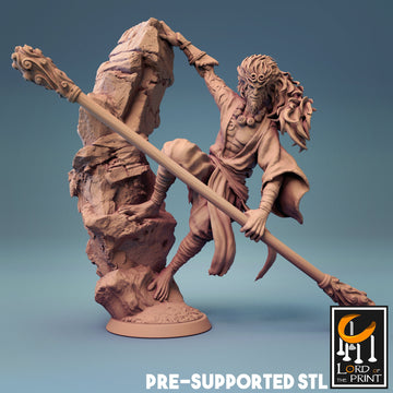 Wukong Miniature | Tabletop RPG Miniature | Rescale Miniature | Roleplaying 3D Printed Fantasy Mini - 3DPrintDen