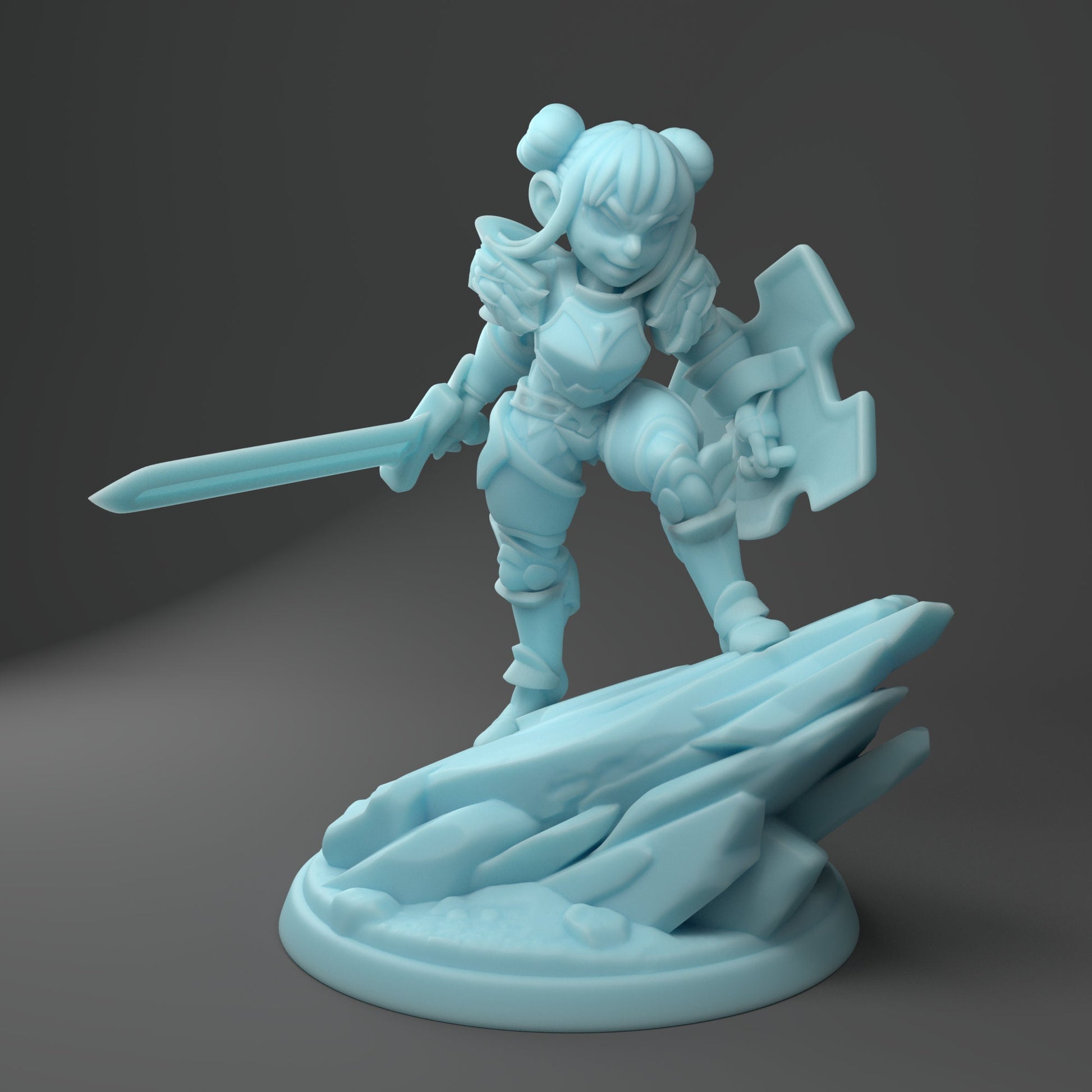 Goblin Paladin Miniature | Twin Goddess Miniatures | Tabletop RPG Miniature | Roleplaying 3D Printed Fantasy Mini - 3DPrintDen