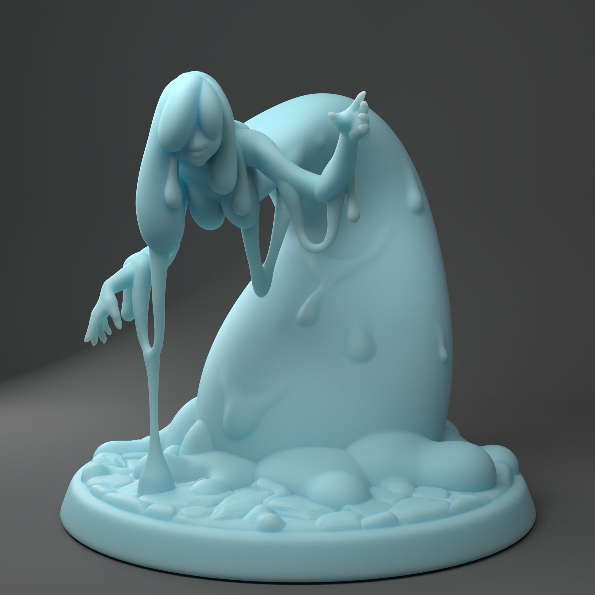 Slime Girl Miniature | Twin Goddess Miniatures | Tabletop RPG Miniature | Roleplaying 3D Printed Fantasy Mini - 3DPrintDen