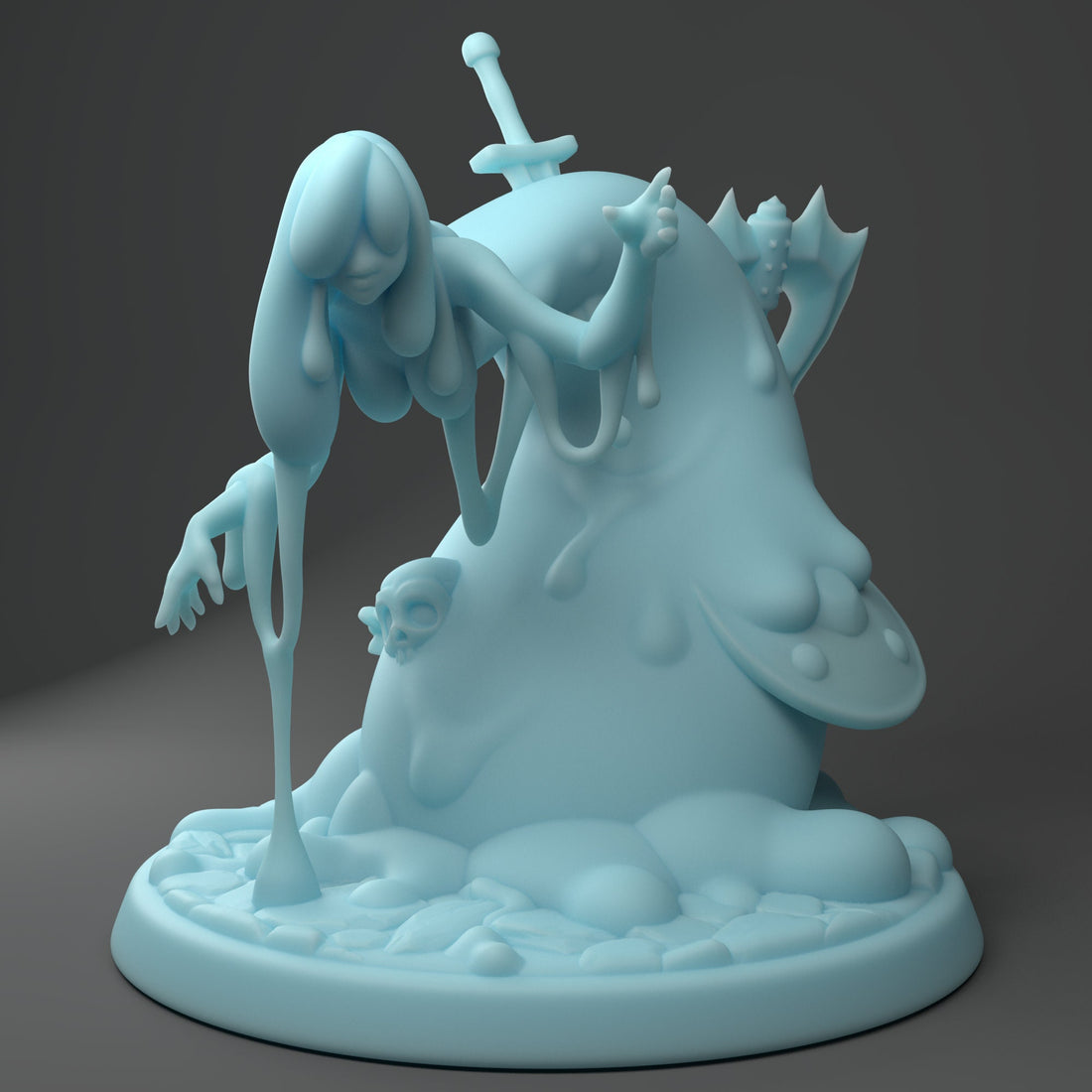 Slime Girl Miniature | Twin Goddess Miniatures | Tabletop RPG Miniature | Roleplaying 3D Printed Fantasy Mini - 3DPrintDen