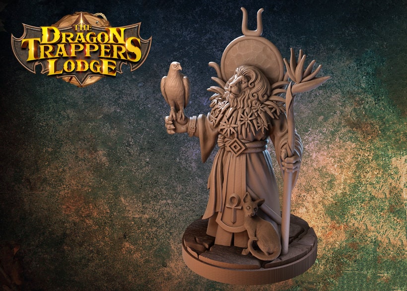 Lionfolk Druid Miniature, Ramos | Tabletop RPG Miniature | Dragon Trappers Lodge | Roleplaying 3D Printed Fantasy Mini - 3DPrintDen