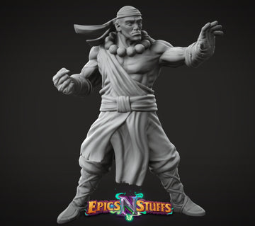 Human Monk Miniature | Tabletop RPG Miniature | Epic 'N' Stuff | Roleplaying 3D Printed Fantasy Mini - 3DPrintDen