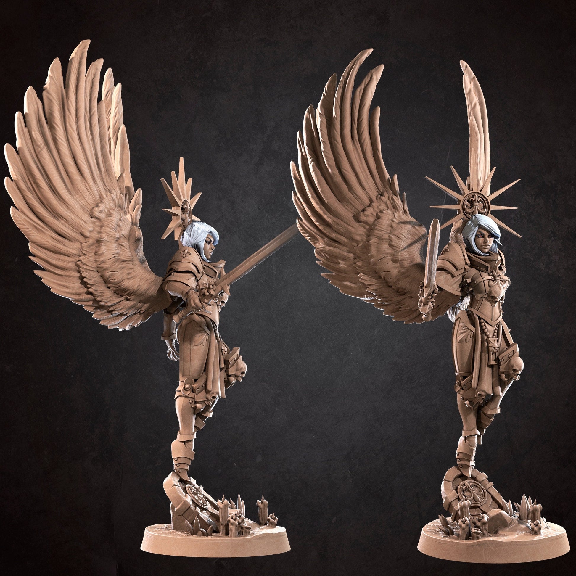 Lightbringer Angel Miniature, Soledad | Tabletop RPG Miniature | Bite the Bullet | Roleplaying 3D Printed Fantasy Mini - 3DPrintDen