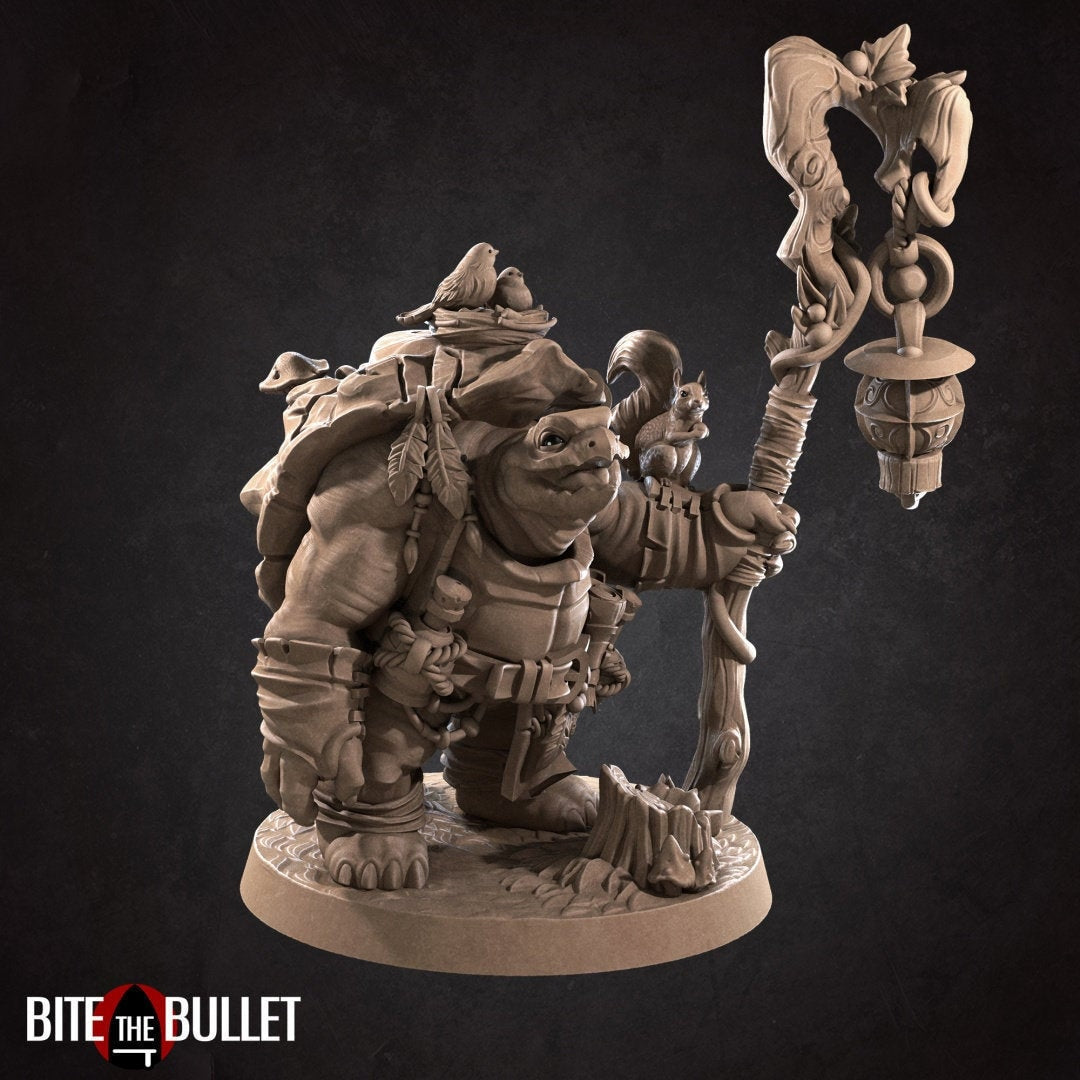 Tortle Druid Miniature | Tabletop RPG Miniature | Bite the Bullet | Roleplaying 3D Printed Fantasy Mini - 3DPrintDen