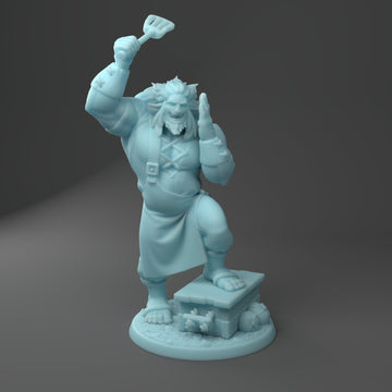 Firbolg Cook Miniature | Twin Goddess Miniatures | Tabletop RPG Miniature | Roleplaying 3D Printed Fantasy Mini - 3DPrintDen