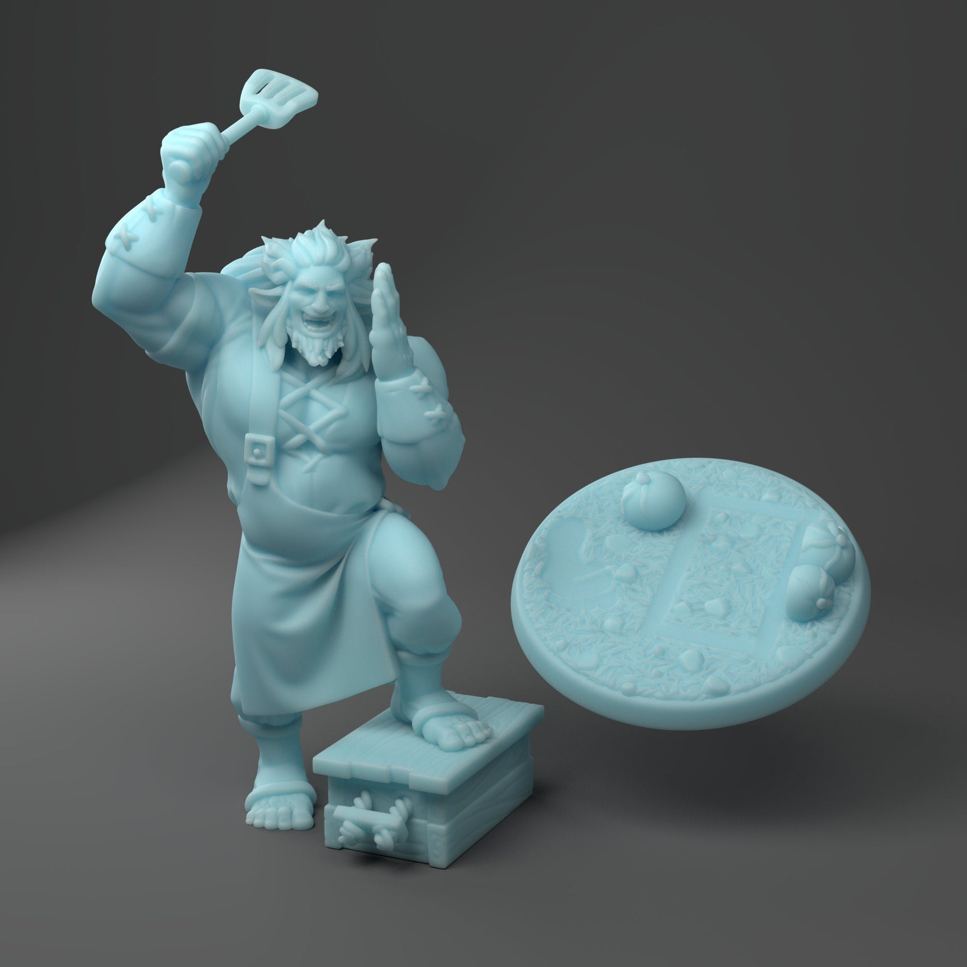 Firbolg Cook Miniature | Twin Goddess Miniatures | Tabletop RPG Miniature | Roleplaying 3D Printed Fantasy Mini - 3DPrintDen