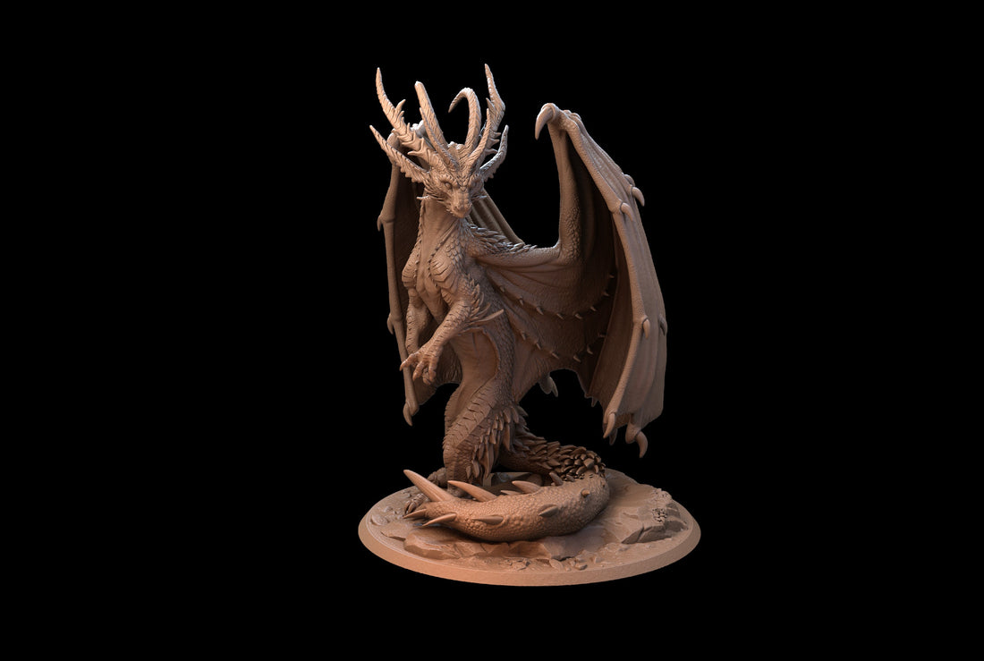 Glimmer Scale Dragon Miniature | Tabletop RPG Miniature | Dragon Trappers Lodge | Roleplaying 3D Printed Fantasy Mini - 3DPrintDen