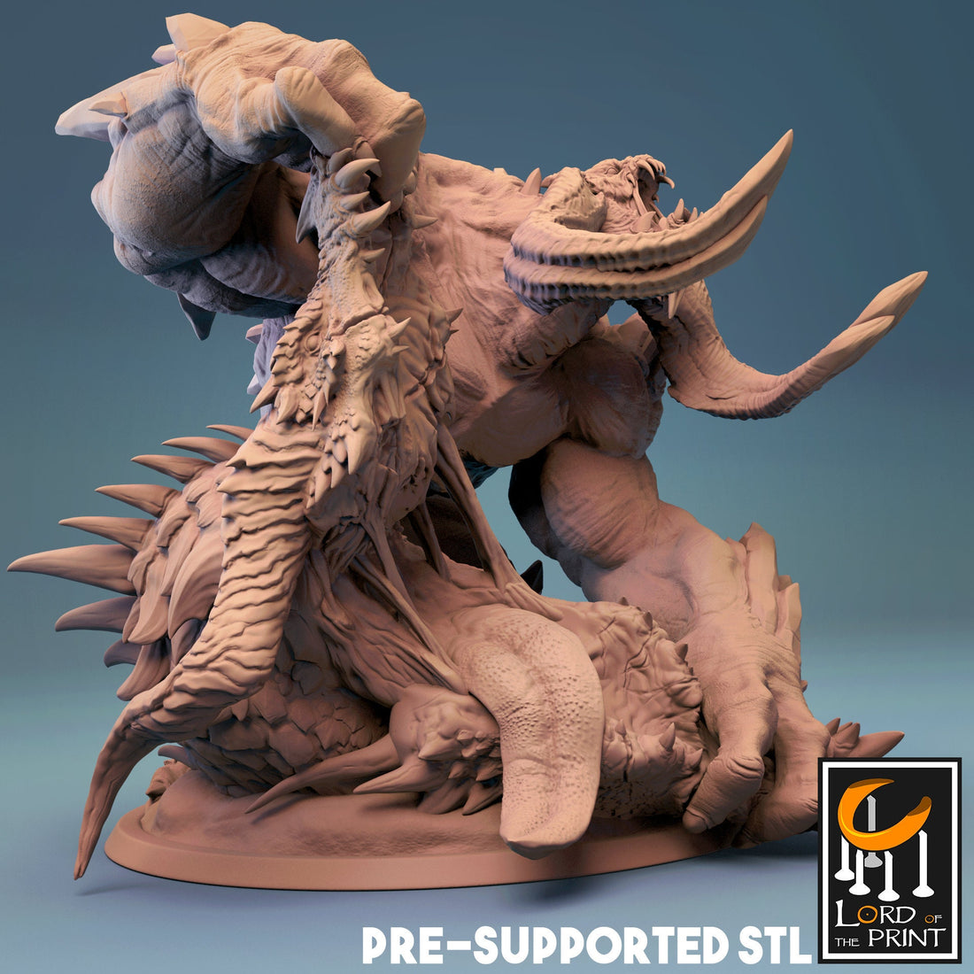 Frost Behemoth Miniature | Tabletop RPG Miniature | Rescale Miniature | Roleplaying 3D Printed Fantasy Mini - 3DPrintDen