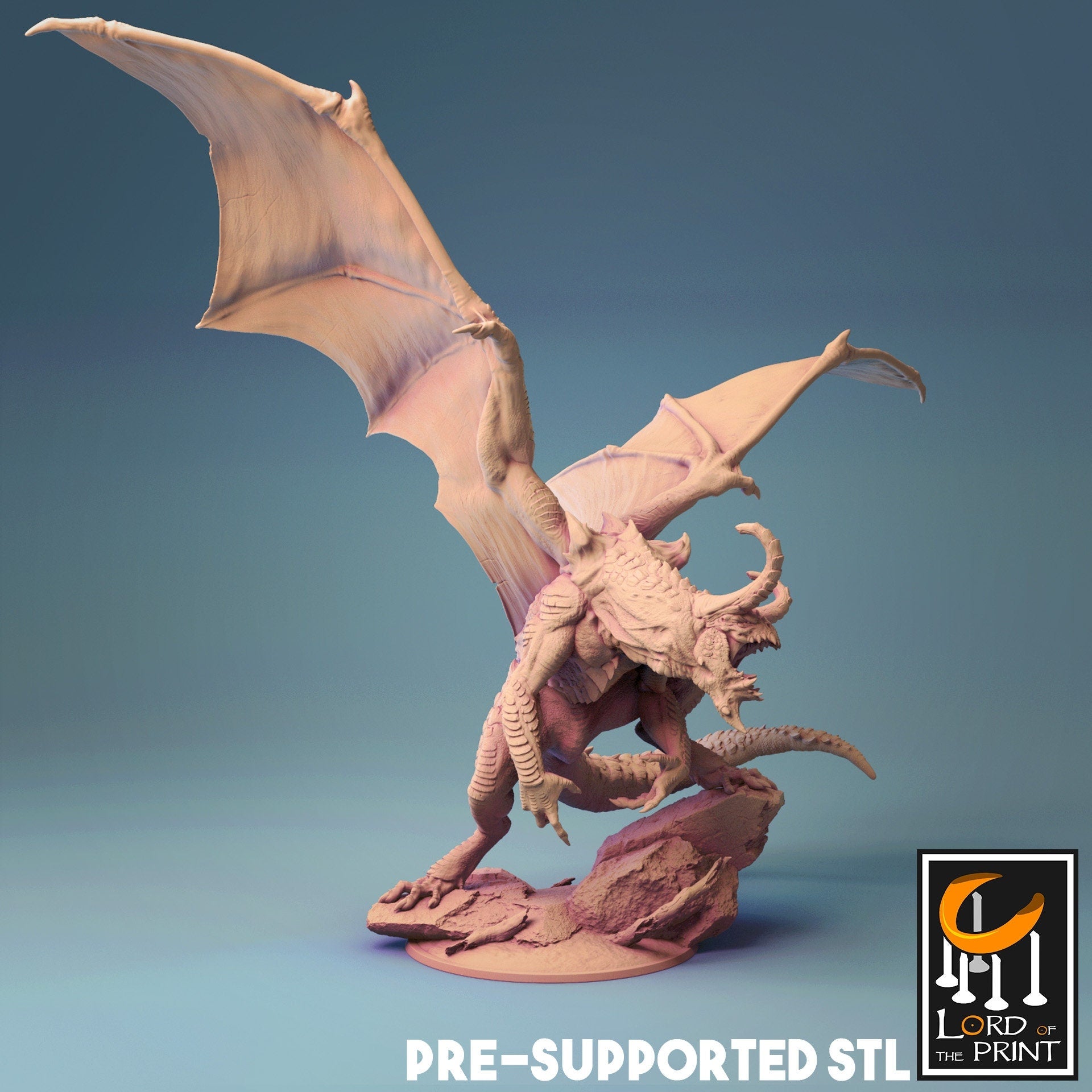 Fafnir Norse Dragon Miniature | Tabletop RPG Miniature | Rescale Miniature | Roleplaying 3D Printed Fantasy Mini - 3DPrintDen