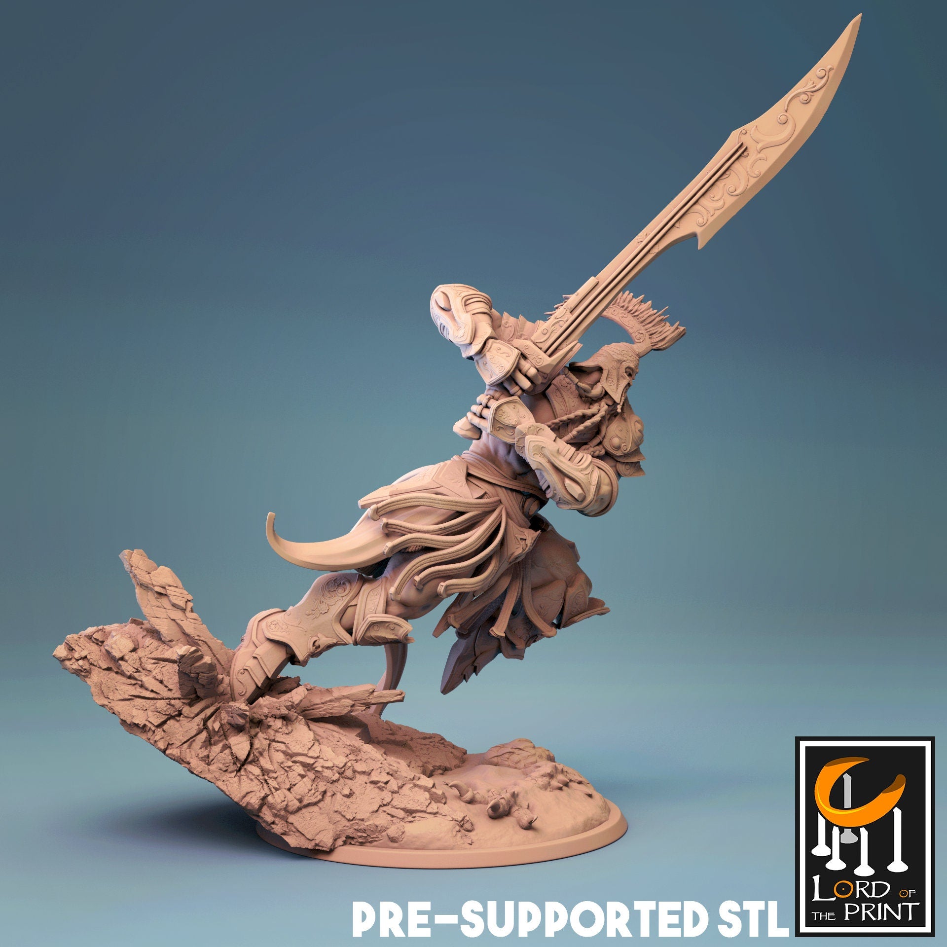 Charging Giant Miniature | Tabletop RPG Miniature | Rescale Miniature | Roleplaying 3D Printed Fantasy Mini - 3DPrintDen