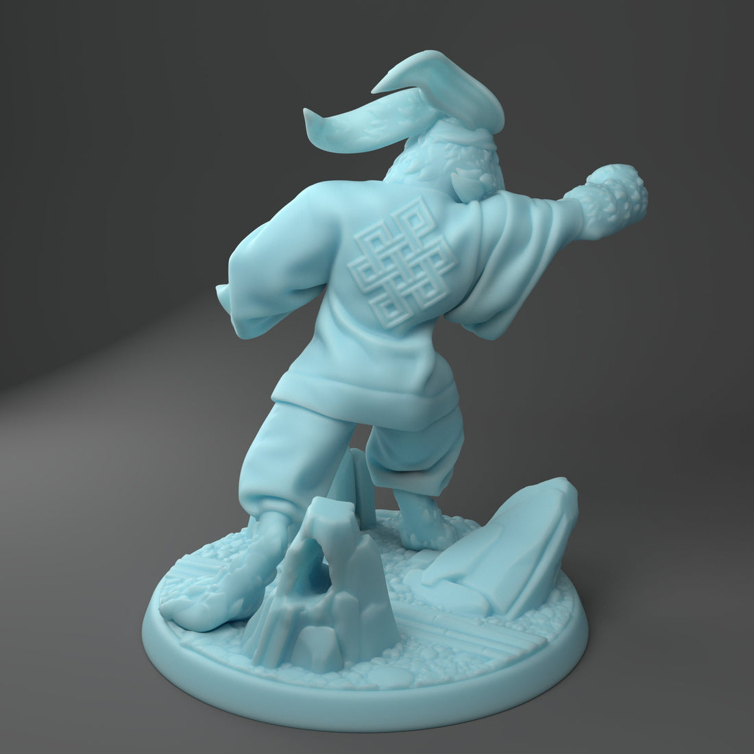 Rabbitfolk Monk Miniature, Bun Nee | Twin Goddess Miniatures | Tabletop RPG Miniature | Roleplaying 3D Printed Fantasy Mini - 3DPrintDen