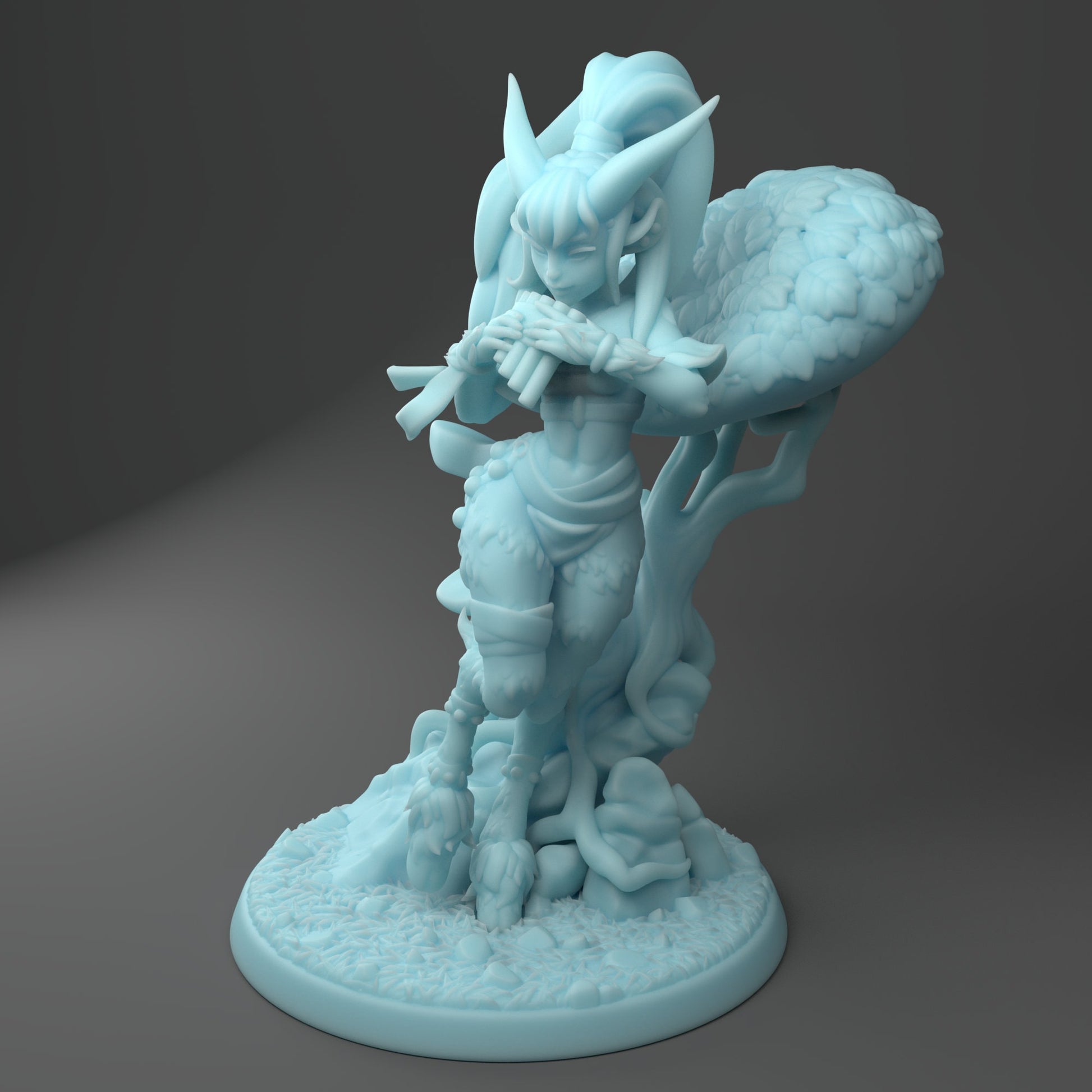 Satyr Bard Miniature, Fauna | Twin Goddess Miniatures | Tabletop RPG Miniature | Roleplaying 3D Printed Fantasy Mini - 3DPrintDen