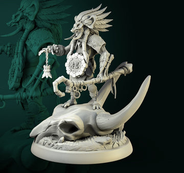 Troll Hex Master Miniature, Mbonga | Tabletop RPG Miniature | White Werewolf Tavern | Roleplaying 3D Printed Fantasy Mini - 3DPrintDen