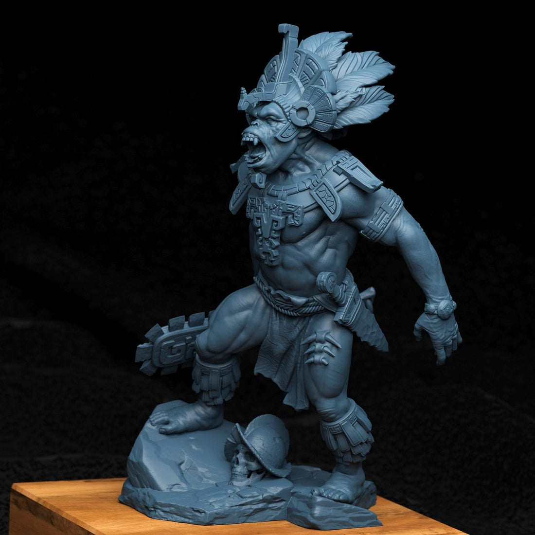 Aztec Monkey Warrior Miniature | Tabletop RPG Miniature | Creature Armory | Roleplaying 3D Printed Fantasy Mini - 3DPrintDen