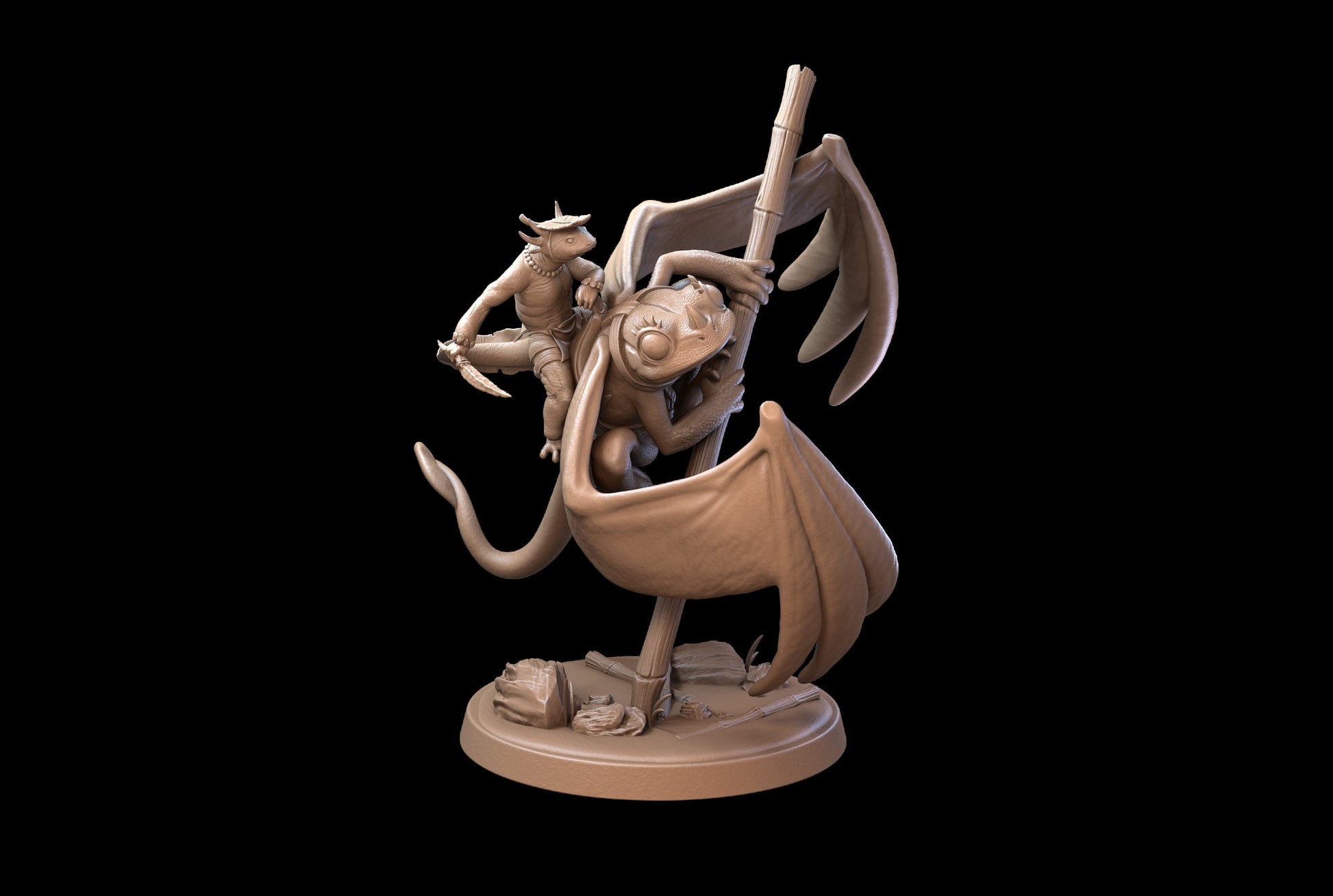 Flying Frog Mount Miniature, Glork | Tabletop RPG Miniature | Dragon Trappers Lodge | Roleplaying 3D Printed Fantasy Mini - 3DPrintDen