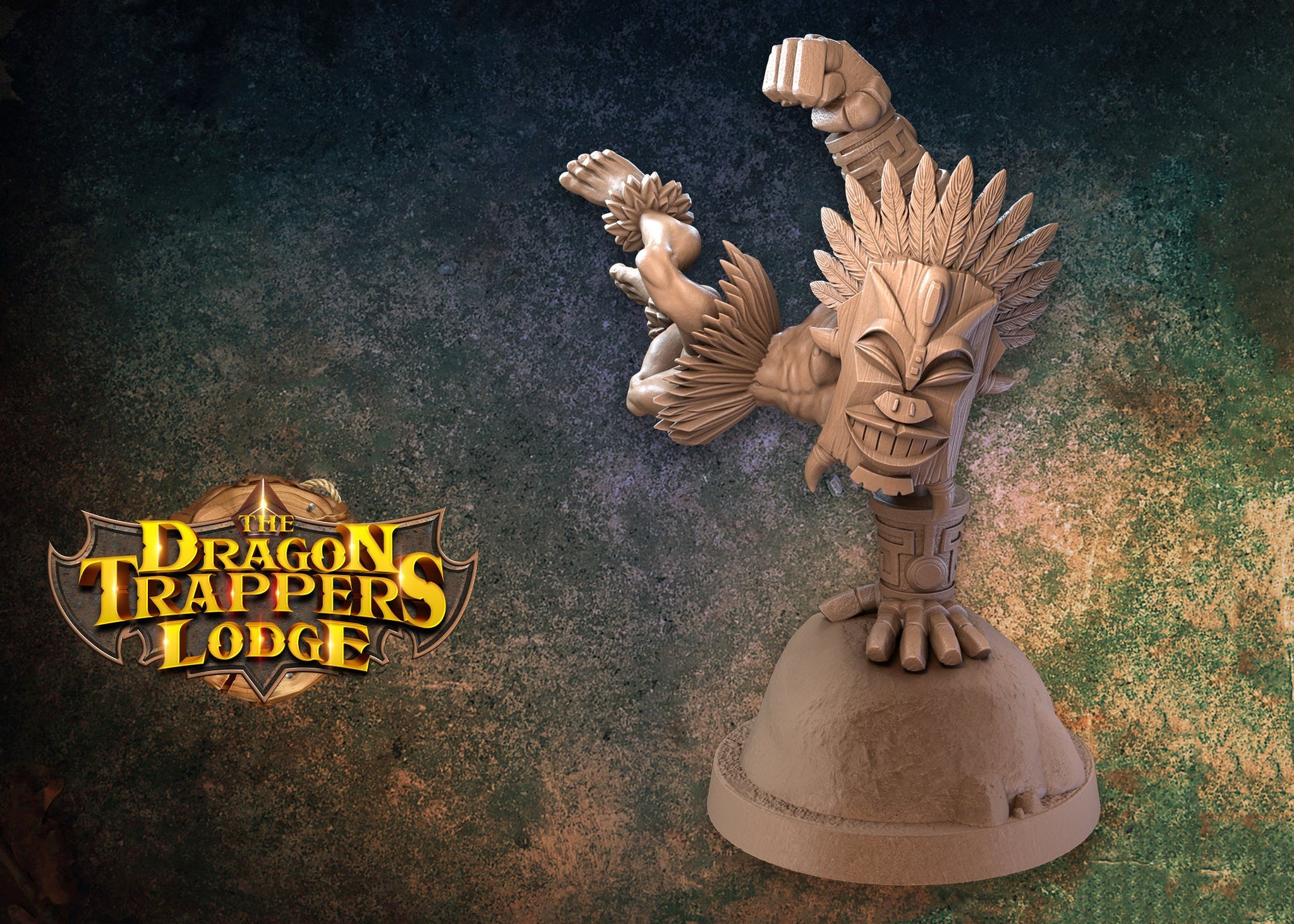 Tribal Monk Miniature, MatuMatu | Tabletop RPG Miniature | Dragon Trappers Lodge | Roleplaying 3D Printed Fantasy Mini - 3DPrintDen