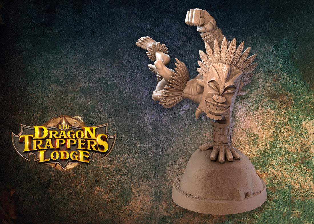 Tribal Monk Miniature, MatuMatu | Tabletop RPG Miniature | Dragon Trappers Lodge | Roleplaying 3D Printed Fantasy Mini - 3DPrintDen