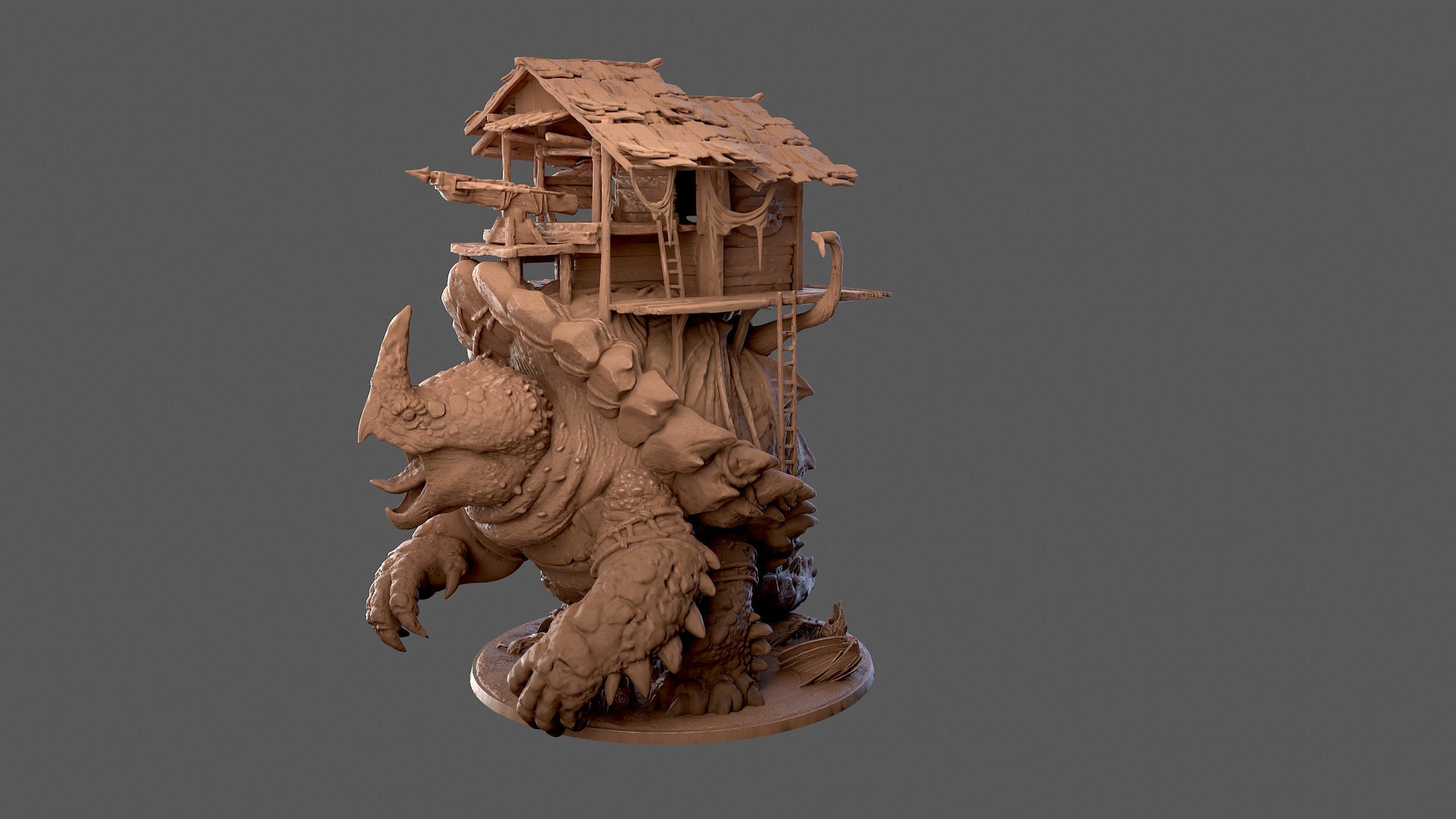 Giant Turtle Miniature, Lodgeback Snapper | Tabletop RPG Miniature | Dragon Trappers Lodge | Roleplaying 3D Printed Fantasy Mini - 3DPrintDen