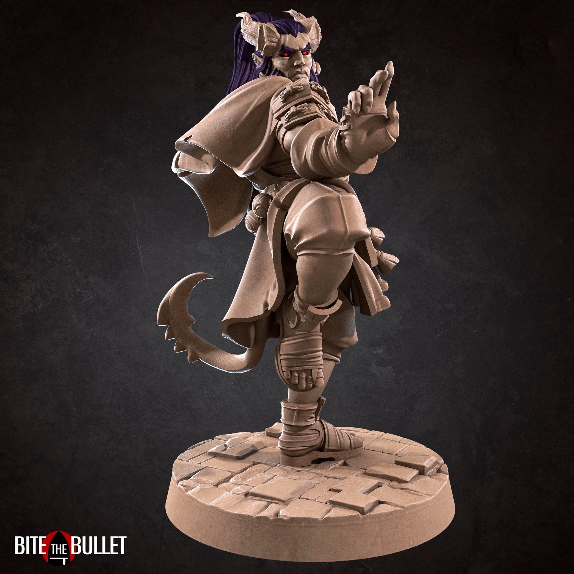 Tiefling Monk Miniature | Tabletop RPG Miniature | Bite the Bullet | Roleplaying 3D Printed Fantasy Mini - 3DPrintDen