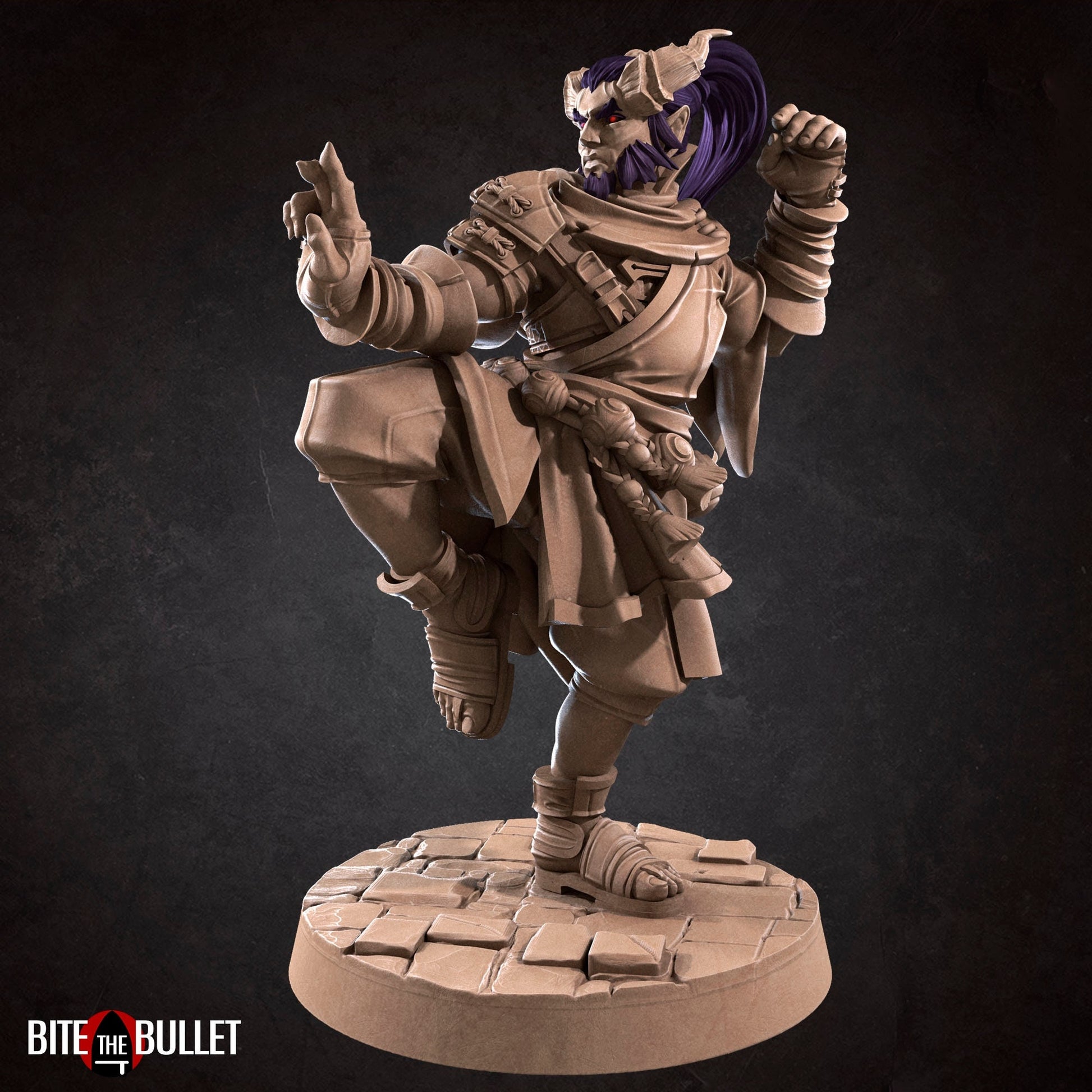 Tiefling Monk Miniature | Tabletop RPG Miniature | Bite the Bullet | Roleplaying 3D Printed Fantasy Mini - 3DPrintDen