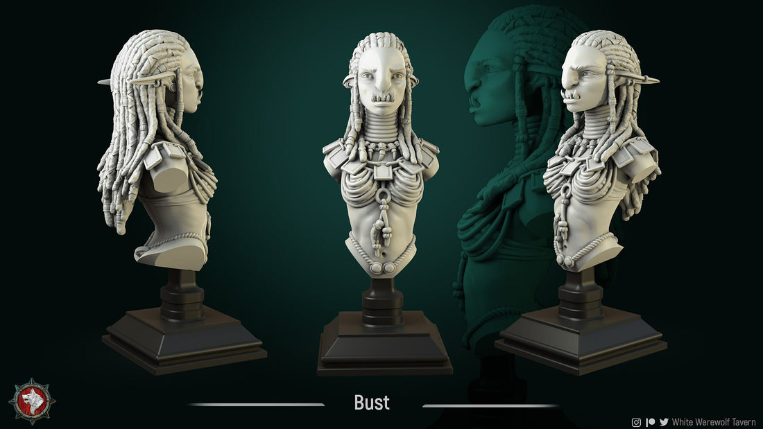 Female Troll Bust | Tabletop RPG Miniature | White Werewolf Tavern | Roleplaying 3D Printed Fantasy Mini - 3DPrintDen