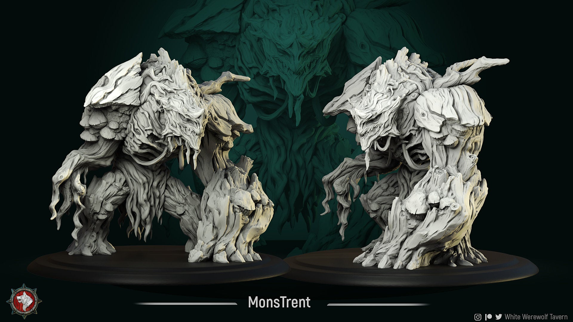 Treant Miniature | Tabletop RPG Miniature | White Werewolf Tavern | Roleplaying 3D Printed Fantasy Mini - 3DPrintDen