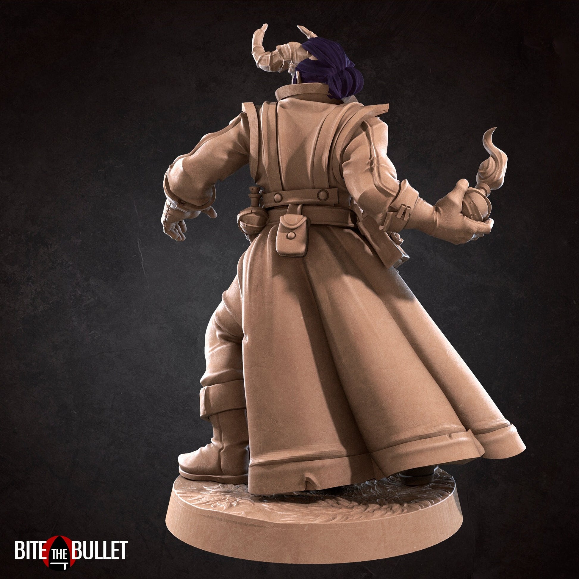 Tiefling Artificer Miniature | Tabletop RPG Miniature | Bite the Bullet | Roleplaying 3D Printed Fantasy Mini - 3DPrintDen