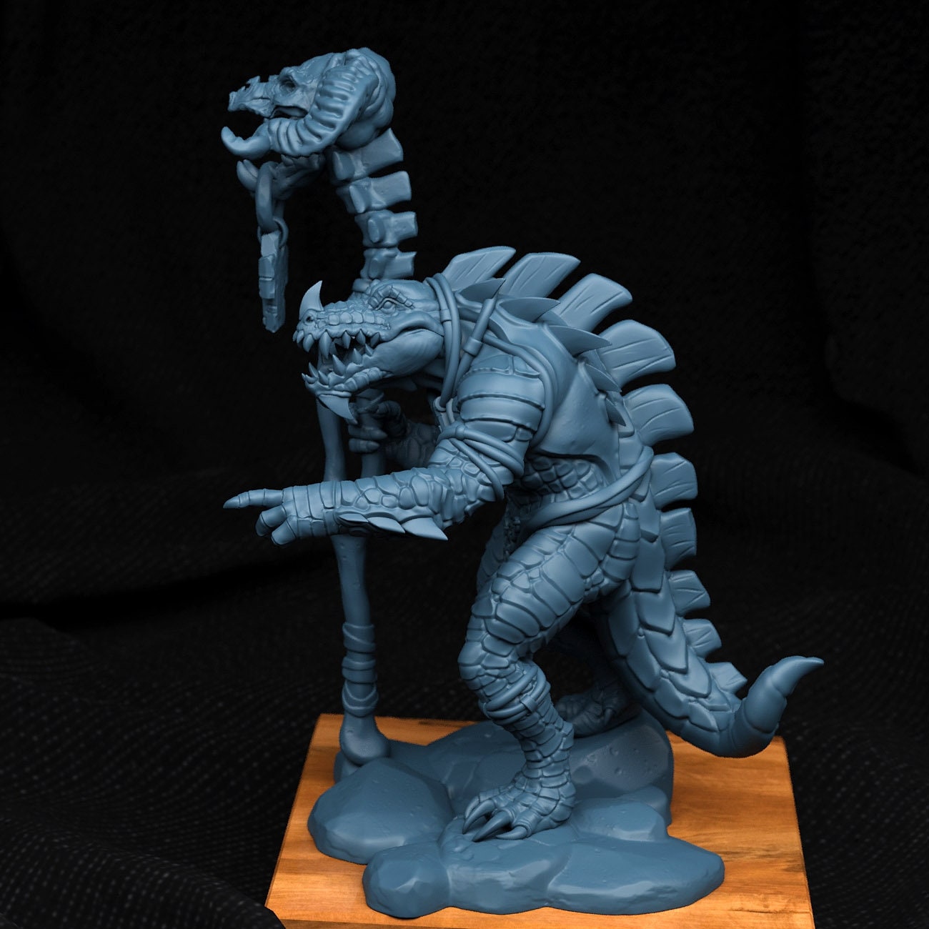 Crocodile Man Miniature | Tabletop RPG Miniature | Creature Armory | Roleplaying 3D Printed Fantasy Mini - 3DPrintDen