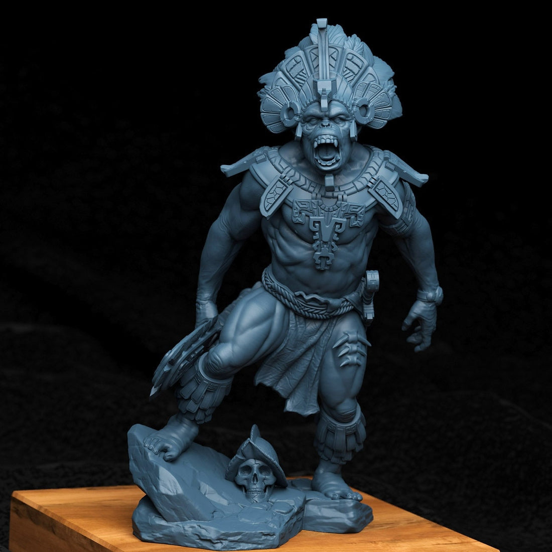 Aztec Monkey Warrior Miniature | Tabletop RPG Miniature | Creature Armory | Roleplaying 3D Printed Fantasy Mini - 3DPrintDen