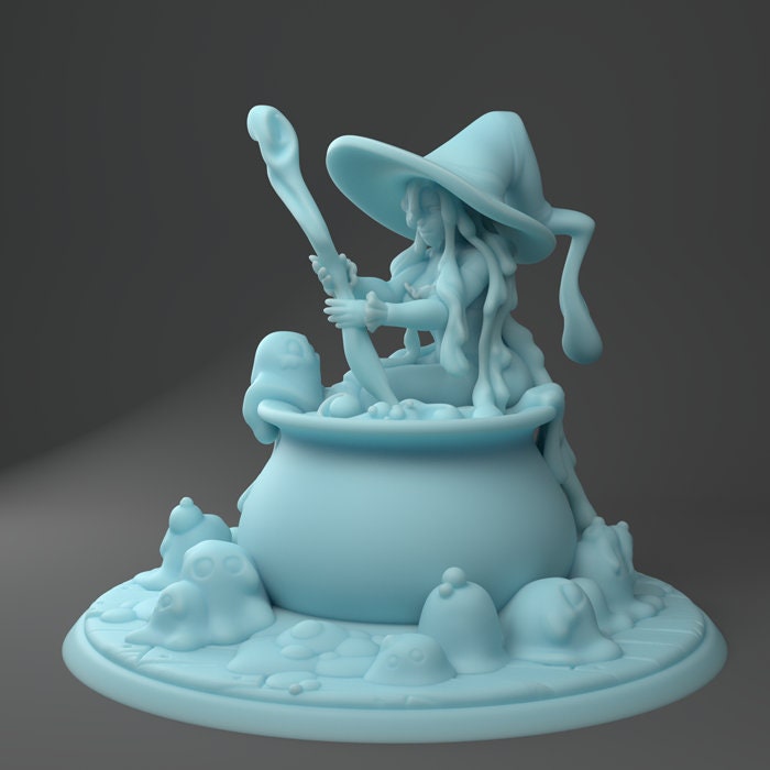 Slime Witch Miniature | Twin Goddess Miniatures | Tabletop RPG Miniature | Roleplaying 3D Printed Fantasy Mini - 3DPrintDen