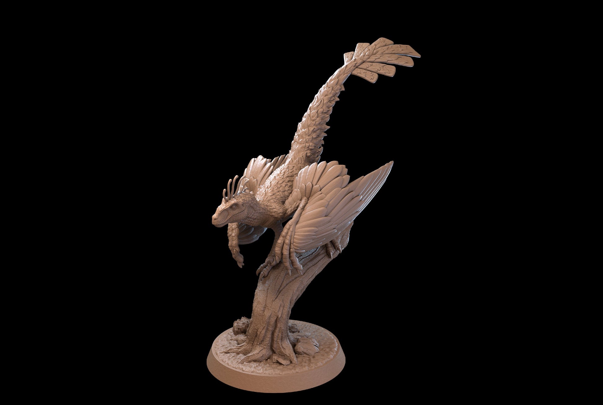 Flying Raptor Miniature | Tabletop RPG Miniature | Dragon Trappers Lodge | Roleplaying 3D Printed Fantasy Mini - 3DPrintDen