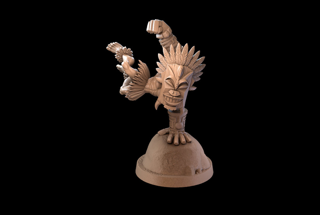 Tribal Monk Miniature, MatuMatu | Tabletop RPG Miniature | Dragon Trappers Lodge | Roleplaying 3D Printed Fantasy Mini - 3DPrintDen