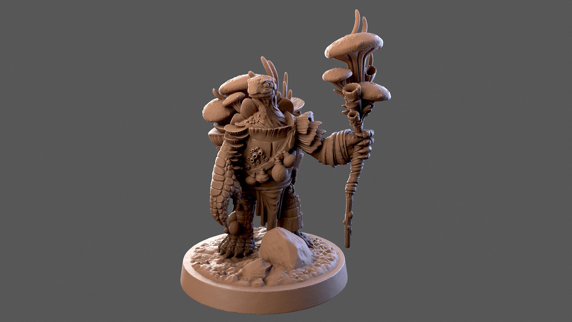 Tortle Druid Miniature, Doc Rooney | Tabletop RPG Miniature | Dragon Trappers Lodge | Roleplaying 3D Printed Fantasy Mini - 3DPrintDen