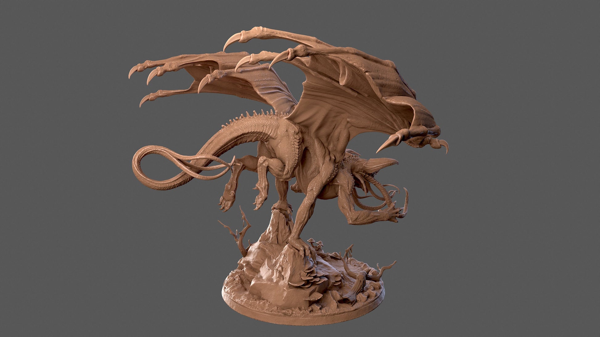 Stalker Dragon Miniature | Tabletop RPG Miniature | Dragon Trappers Lodge | Roleplaying 3D Printed Fantasy Mini - 3DPrintDen