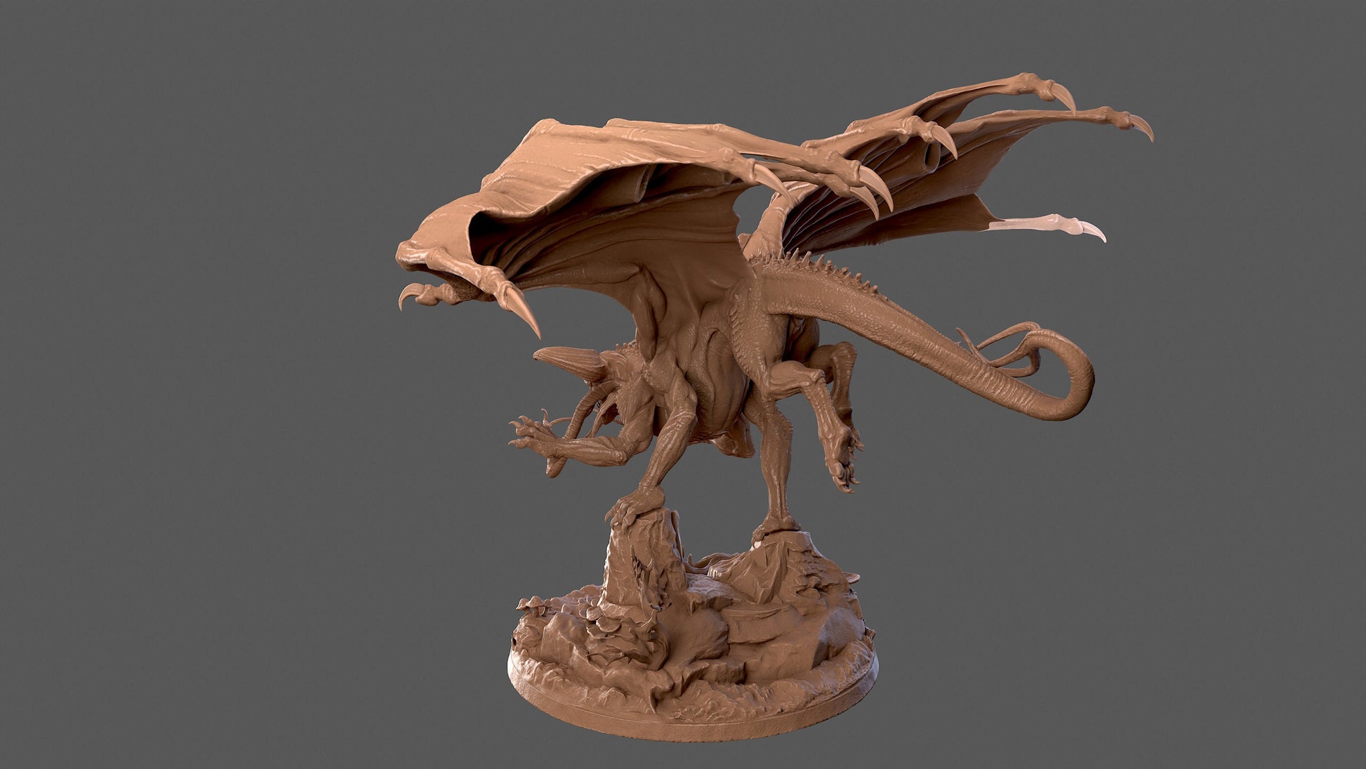 Stalker Dragon Miniature | Tabletop RPG Miniature | Dragon Trappers Lodge | Roleplaying 3D Printed Fantasy Mini - 3DPrintDen