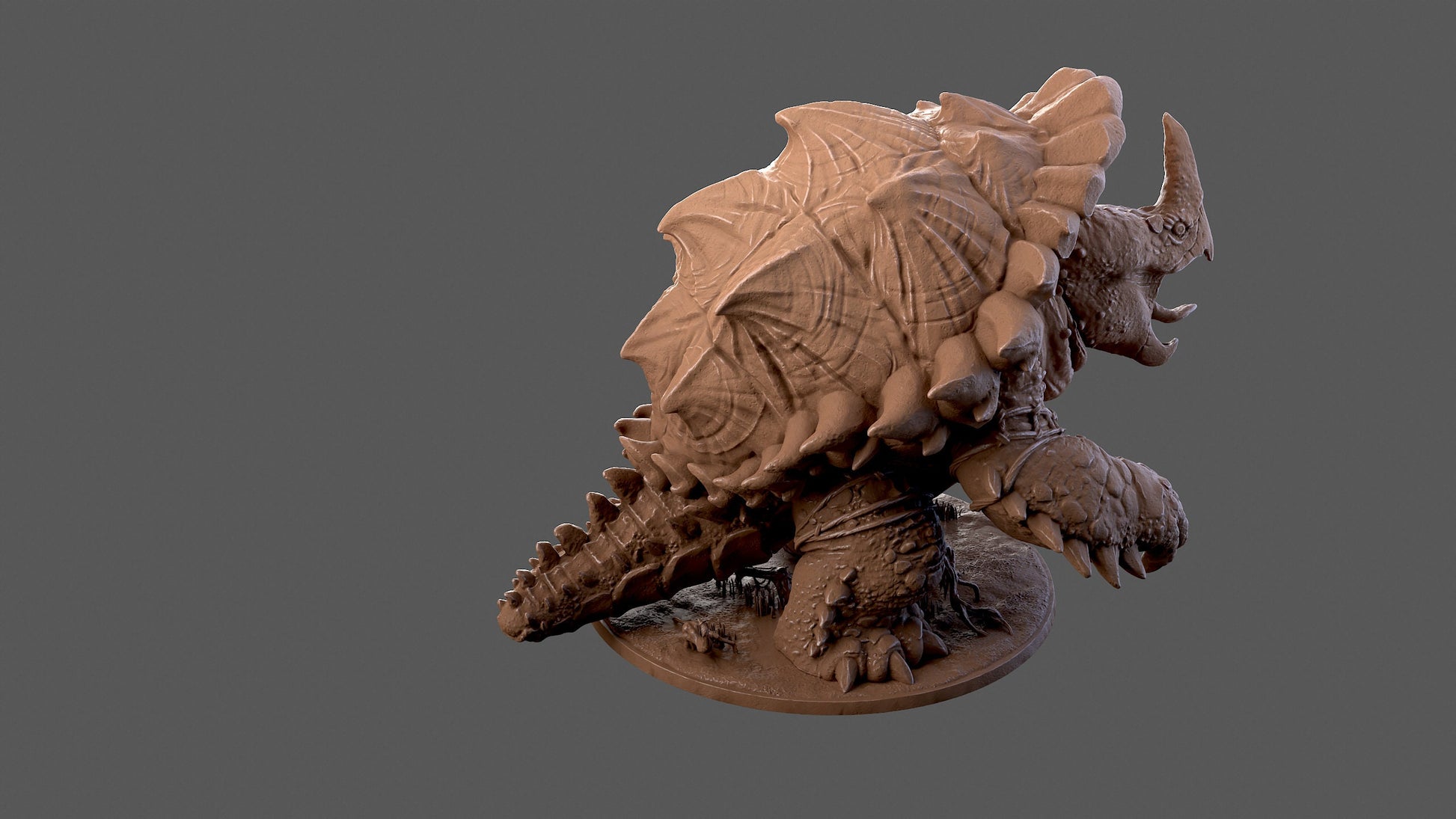 Giant Turtle Miniature, Lodgeback Snapper | Tabletop RPG Miniature | Dragon Trappers Lodge | Roleplaying 3D Printed Fantasy Mini - 3DPrintDen