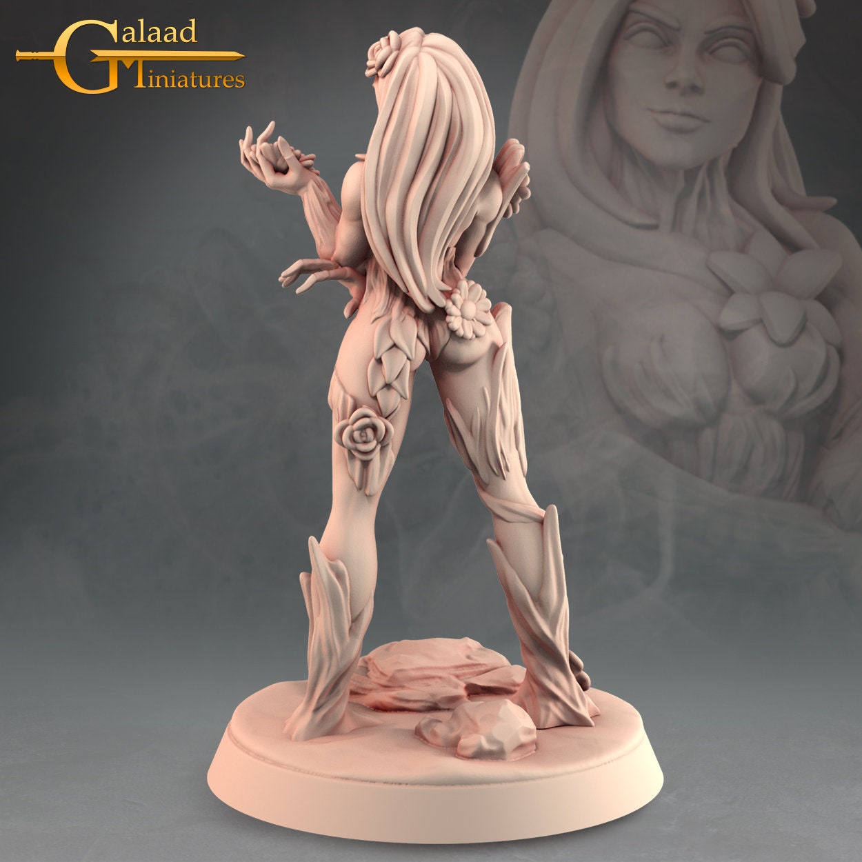 Dryad Miniature | Tabletop RPG Miniature | Galaad Miniatures | Roleplaying 3D Printed Fantasy Mini - 3DPrintDen