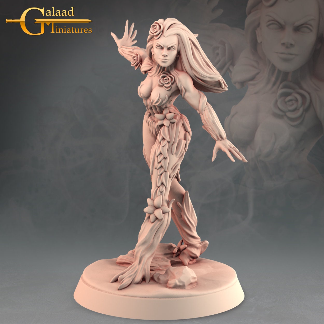 Dryad Miniature | Tabletop RPG Miniature | Galaad Miniatures | Roleplaying 3D Printed Fantasy Mini - 3DPrintDen