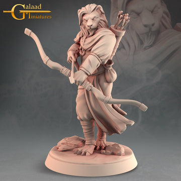 Lionfolk Archer Miniature | Tabletop RPG Miniature | Galaad Miniatures | Roleplaying 3D Printed Fantasy Mini - 3DPrintDen