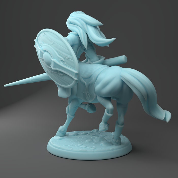 Female Centaur Lancer Miniature | Twin Goddess Miniatures | Tabletop RPG Miniature | Roleplaying 3D Printed Fantasy Mini - 3DPrintDen