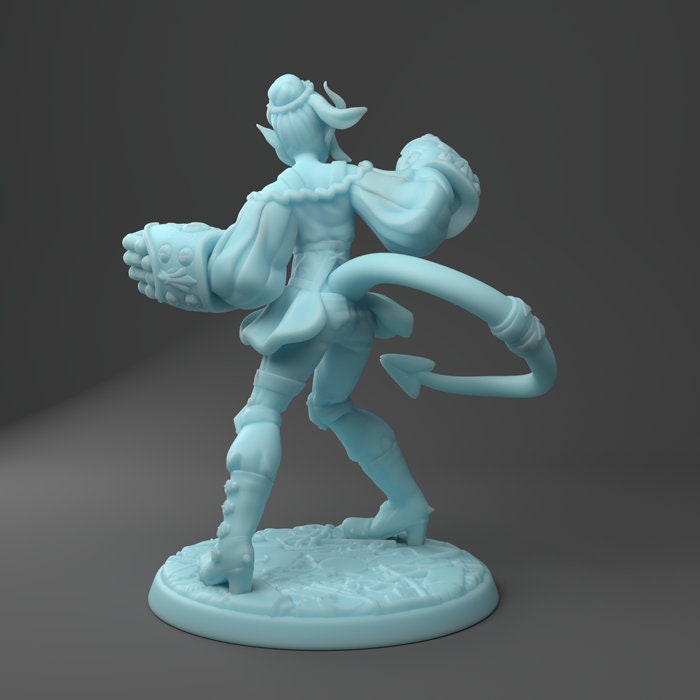 Female Tiefling Artificer Miniature | Twin Goddess Miniatures | Tabletop RPG Miniature | Roleplaying 3D Printed Fantasy Mini - 3DPrintDen